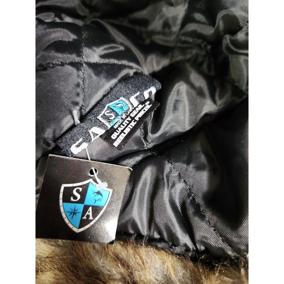 Sa Co. Men's Navy & Faux Fur Trapper Quilted Snap Close Hat NWT - Picture 2 of 4